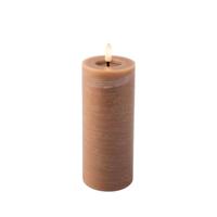 Lumineo LED kaars Licht Bruin/warm wit 7x19cm - thumbnail