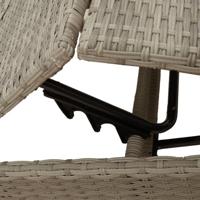 Ligbedden 2 st met tafel poly rattan lichtgrijs - thumbnail