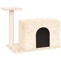 Bussandri Exclusive - Kattenmeubel met sisal krabpaal 51 cm crèmekleurig - thumbnail