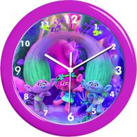 Trolls wandklok meisjes 25 cm batterij paars - thumbnail