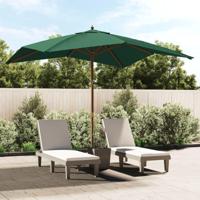 Parasol met houten paal 300x300x273 cm groen - thumbnail