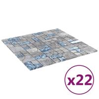 Mozaektegels 22 st zelfklevend 30x30 cm glas grijs en blauw - thumbnail