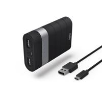 Hama Powerbank Trip duo-laden 7.800 mAh Powerbank Zwart - thumbnail