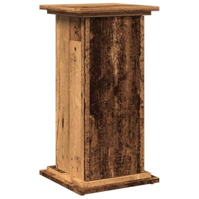 Sokkel met opbergruimte 31x30x60 cm bewerkt hout oud houtkleur - thumbnail