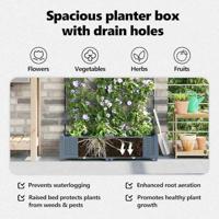 VidaXL Tuin bloempot 2 pcs licht grijs 80 x 40 x 125,5 cm staal - thumbnail