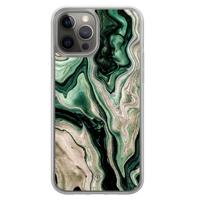 iPhone 12 (Pro) hybride hoesje - Green waves - thumbnail