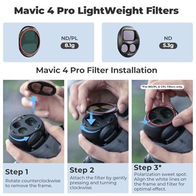 Freewell DJI Mavic 4 Pro Split ND Filters Standard Day - 4 Pack