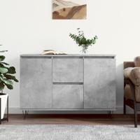 Dressoir 104x35x70 cm bewerkt hout betongrijs - thumbnail