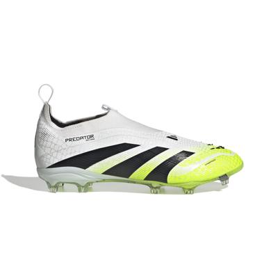 adidas Predator Elite Veterloze Gras Voetbalschoenen (FG) Kids Wit Zwart Neongeel