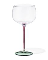 HEMA Wijnglas 380ml glas bordeauxrood met groen (multi) - thumbnail