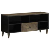 Tv-meubel 100x33x46 cm massief mangohout zwart - thumbnail