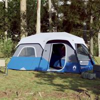 VidaXL Tent 9-persoons waterdicht met led lichtblauw - thumbnail