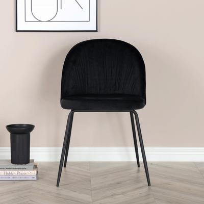 Nohr Eetkamerstoel 'Tangee' Velvet, kleur Zwart Nohr Eetkamerstoel 'Tangee' Velvet, kleur Zwart