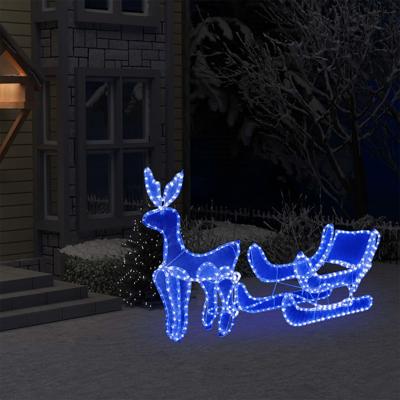 VidaXL Kerstverlichting rendier en slee met mesh 432 led's