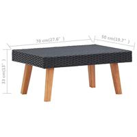 Tuintafel poly rattan zwart - thumbnail