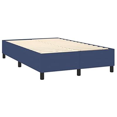 Boxspring met matras stof blauw 120x200 cm