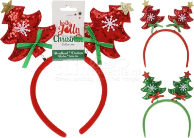 Diadeem Kerstboom Assorti 1st Diadeem Kerstboom Assorti 1st