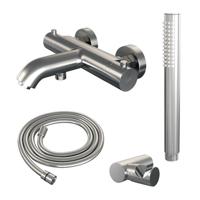 Brauer Brushed Edition Badthermostaatkraan opbouw met handdoucheset geborsteld nikkel PVD sw374402/SW1164756/sw374432/sw450726/ - thumbnail