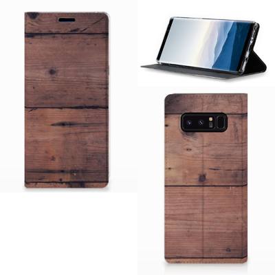 Samsung Galaxy Note 8 Book Wallet Case Old Wood