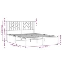 Bedframe met hoofdbord metaal wit 135x190 cm - thumbnail