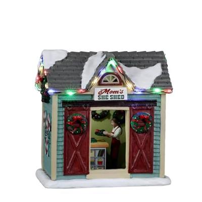 Lemax mom's she shed verlicht kerstdorp tafereel Harvest Crossing 2022