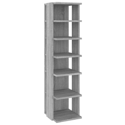VidaXL Schoenenrek 27,5x27x102 cm bewerkt hout grijs sonoma VidaXL Schoenenrek 27,5x27x102 cm bewerkt hout grijs sonoma