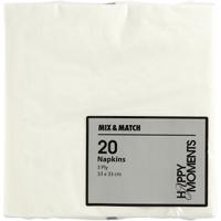Creativ Company Servetten, afm 33x33 cm, wit, 20 stuk/ 1 doos - thumbnail