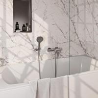 BRAUER Stripe Baddouche Thermostaatkraan SET 04 - opbouw - wandhouder - 3-standen handdouche - doucheslang - RVS-kleurig geborsteld PVD 5-NG-343 - thumbnail