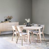 Rowico Home Kato Houten Eetkamerstoel Whitewash - Lichtgrijze Zitting - thumbnail