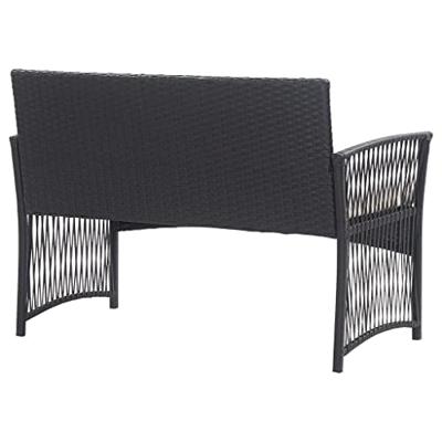 4-delige Loungeset met kussen poly rattan zwart 4-delige Loungeset met kussen poly rattan zwart