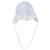 Schnizler babymuts met oorkleppen jongen blauw/wit mt - thumbnail