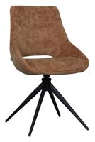 LABEL51 Eetkamerstoel Marlow - Cognac - Elite - Zwart Metalen Frame - thumbnail