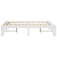 Bedframe met opslag Wit 135 x 190 cm Massief grenenhout - thumbnail