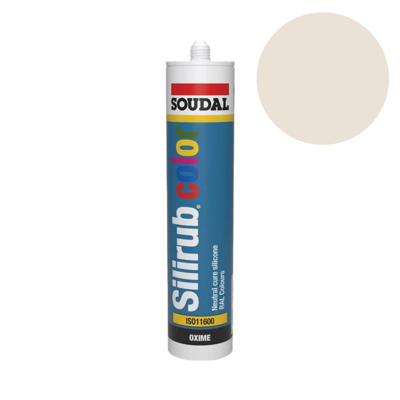 Soudal Silirub Color | Siliconenkit | Crème Wit Ral 9001 | 300 ml - 105870 Soudal Silirub Color | Siliconenkit | Crème Wit Ral 9001 | 300 ml - 105870
