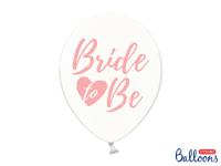 Transparante ballonnen Bride To Be roze (6st) - thumbnail