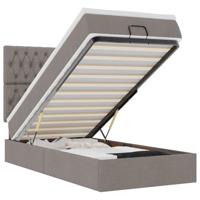 Bed met matras 90x200 cm stof taupe - thumbnail