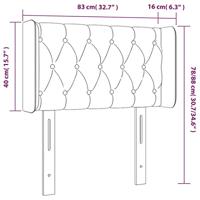 Hoofdbord met randen 83x16x78/88 cm stof donkergrijs - thumbnail