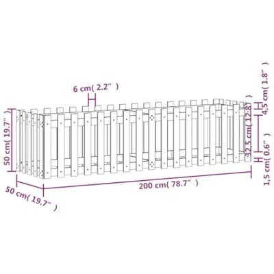 VidaXL Plantenbak verhoogd hekontwerp 200x50x50 cm massief douglashout