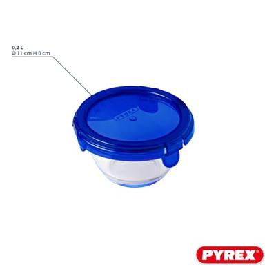 Set van 5 mini kommen - PYREX - Cook & Go - Glas - Rond - Lekvrij deksel - 0,2 L