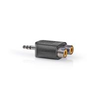 Stereo-Audioadapter | 3,5 mm Male - 2x RCA Female | Zwart - thumbnail
