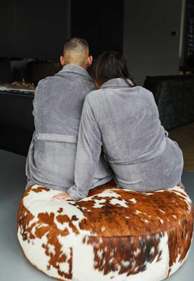 Grijze badjas fleece - unisex-xl/xxl