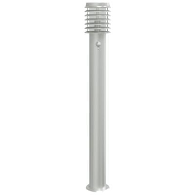 VidaXL Vloerlamp voor buiten met sensor 110 cm roestvrijstaal zilver