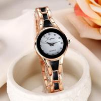 Lvpai ronde Dial tweekleurige roestvrijstalen riem armband quartz horloge voor vrouwen (goud zwart) - thumbnail