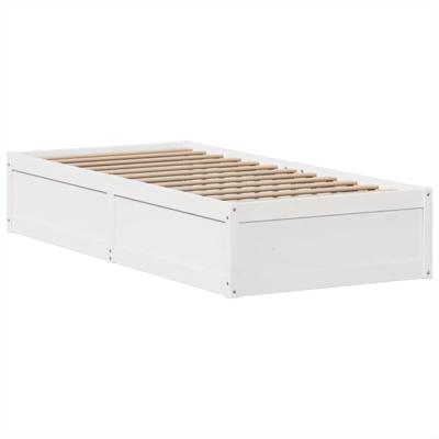 Bedframe zonder matras massief grenenhout wit 75x190 cm - thumbnail