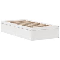 Bedframe zonder matras massief grenenhout wit 75x190 cm - thumbnail