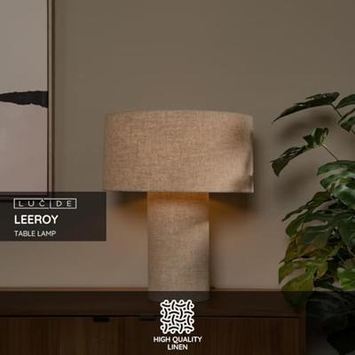 Lucide LEEROY - Tafellamp - 1xE27 - Taupe
