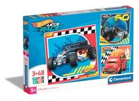 Clementoni legpuzzel super color vierkant hot wheels, 3x48st. - thumbnail
