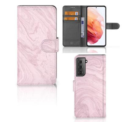 Samsung Galaxy S21 | Bookcase | Marble Pink - Origineel Cadeau Vriendin