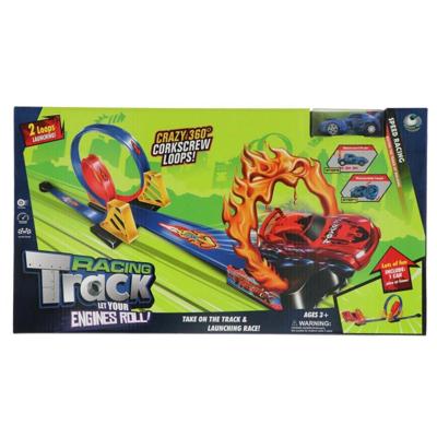 Racebaan + Vlammen en Looping Groot + Auto