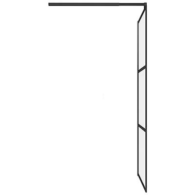 VidaXL Inloopdouchewand 100x195 cm mat esg-glas zwart - thumbnail